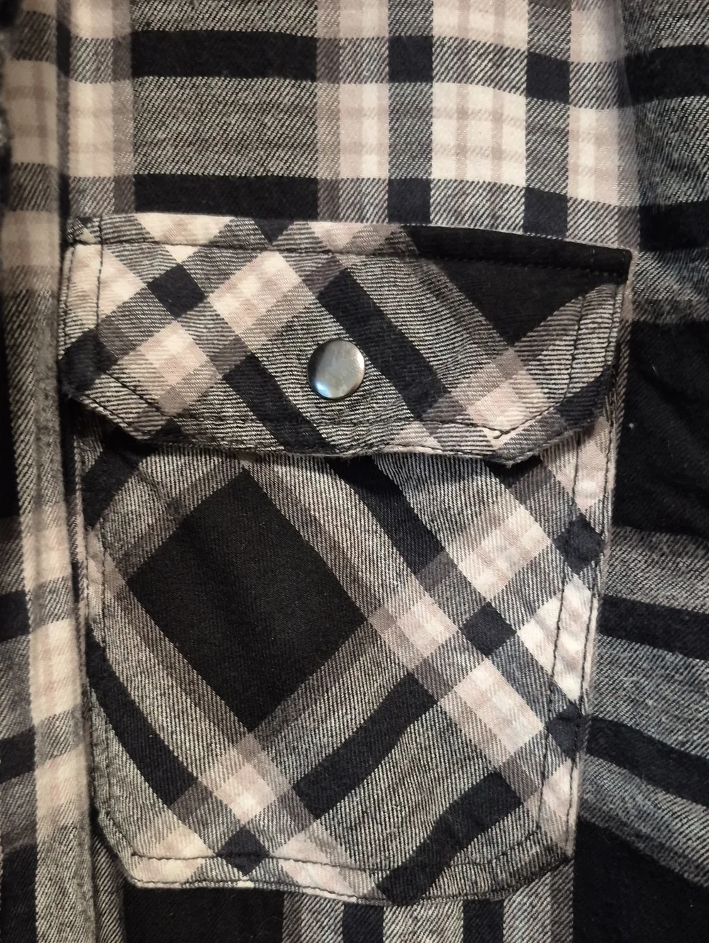 Vtg Big Mac Men's Jacket Black and White Plaid Flannel Sherpa Lined Sz L